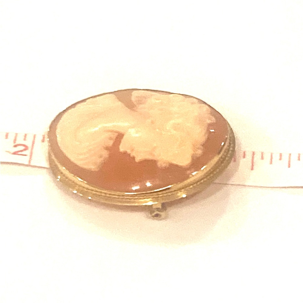 18k Antique Gold Carved Shell Cameo - Picture 5 of 5